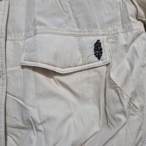 EUC Free People Off The Bleachers Coaches Jacket Size S Sea Salt Coastal Cruise - Picture 12 of 16